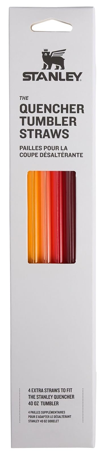 Stanley Quencher Popotes de Repuesto Reutilizables Paquete de 4 - Paquete múltiple rojo-naranja - 40 onzas líquidas
