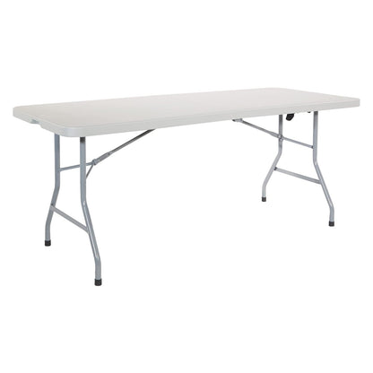 Office Star Resin Multipurpose Rectangle Table, 6-Feet, Center Folding