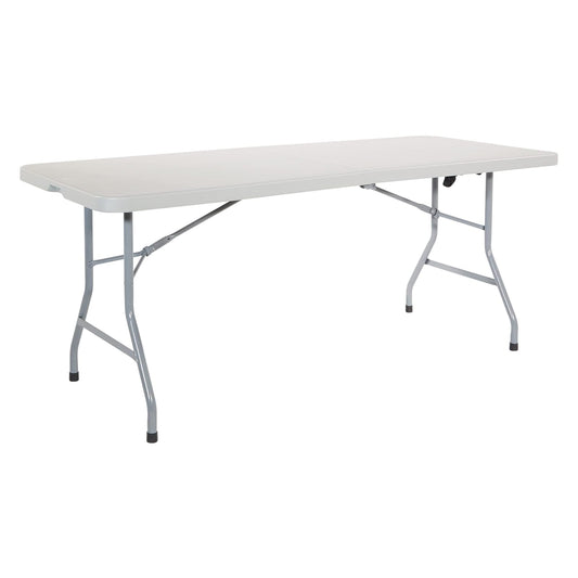 Office Star Resin Multipurpose Rectangle Table, 6-Feet, Center Folding