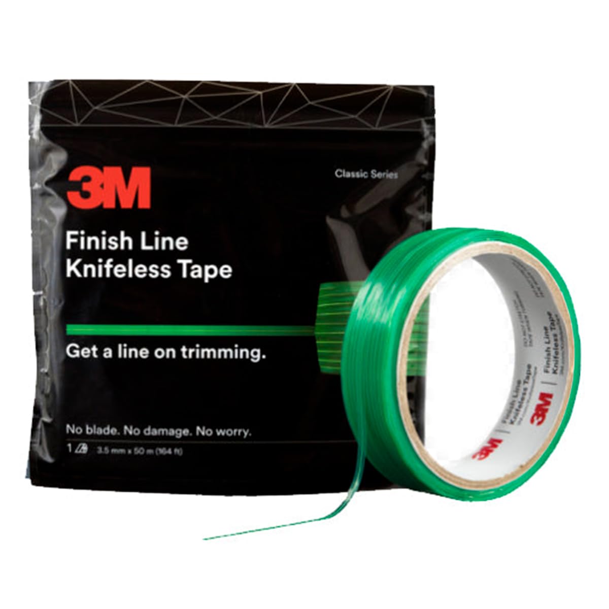 3M 28801 Finish Line Cinta sin cuchillos, verde, PK20