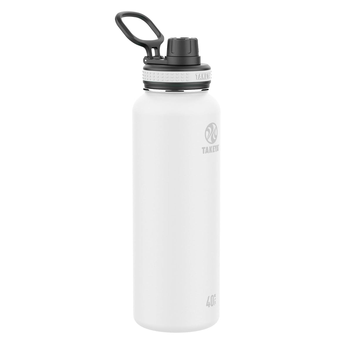 Takeya Originals Botella de Agua Aislada de Acero Inoxidable, Varios Tamaños y Colores - 1.2 Litros - Blanco