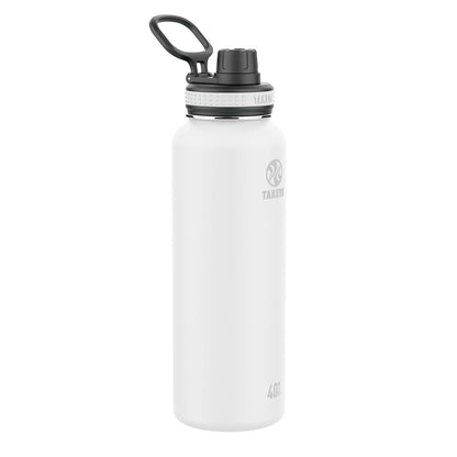 Takeya Originals Botella de Agua Aislada de Acero Inoxidable, Varios Tamaños y Colores - 1.2 Litros - Blanco