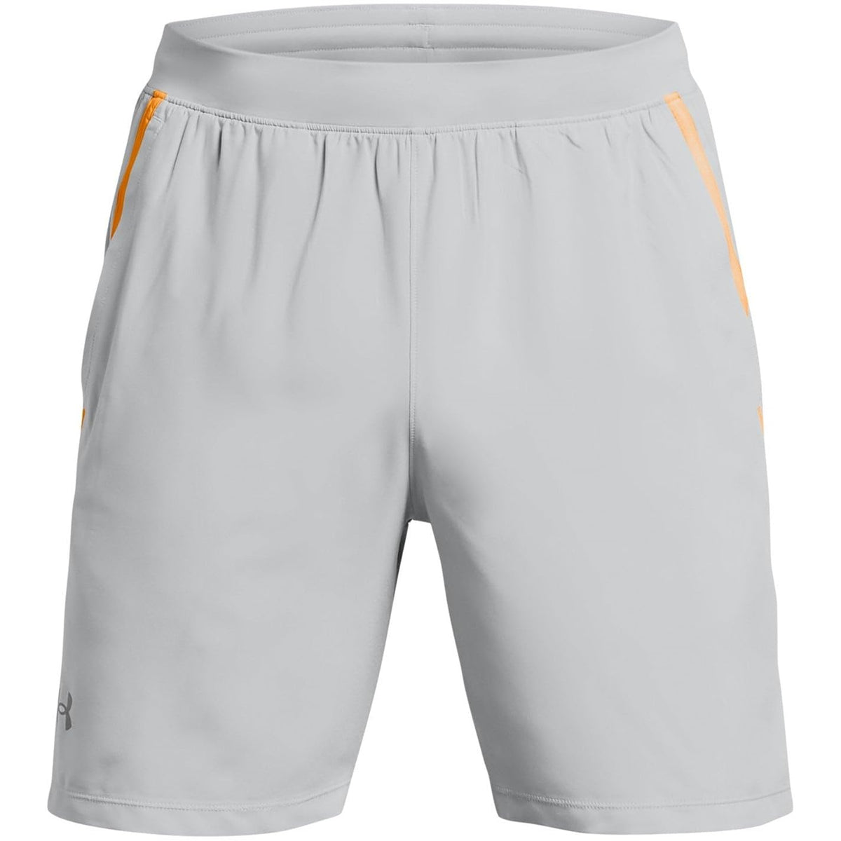 Under Armour UA Launch Shorts para Correr Hombre - G - (011) Mod Gray - Nova Orange - Reflective
