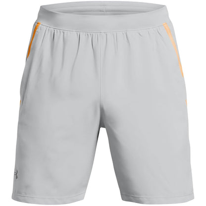 Under Armour UA Launch Shorts para Correr Hombre - G - (011) Mod Gray - Nova Orange - Reflective