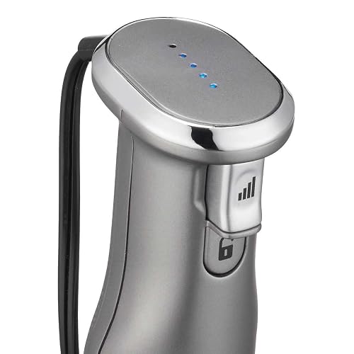 Cuisinart Batidora de Inmersión 400W HB-400ES con Accesorios Plata | Incluye Mini procesador con cuchillas y disco rallador,Batidor globo, 5 velocidades, Botón bloqueo, Bolsa almacenamiento