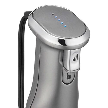 Cuisinart Batidora de Inmersión 400W HB-400ES con Accesorios Plata | Incluye Mini procesador con cuchillas y disco rallador,Batidor globo, 5 velocidades, Botón bloqueo, Bolsa almacenamiento