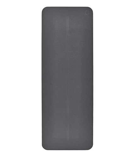Manduka Begin - Esterilla de yoga de alta calidad de 5 mm de grosor con rayas de alineación. Reversible, ligera con amortiguación densa para apoyo y estabilidad en yoga y pilates
