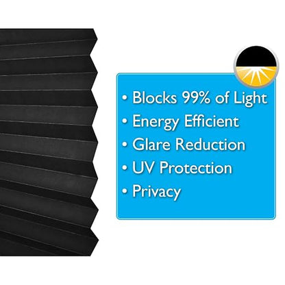 Redi Shade - Papel plisado Blackout Original, negro, 36 x 72 pulgadas, paquete de 6