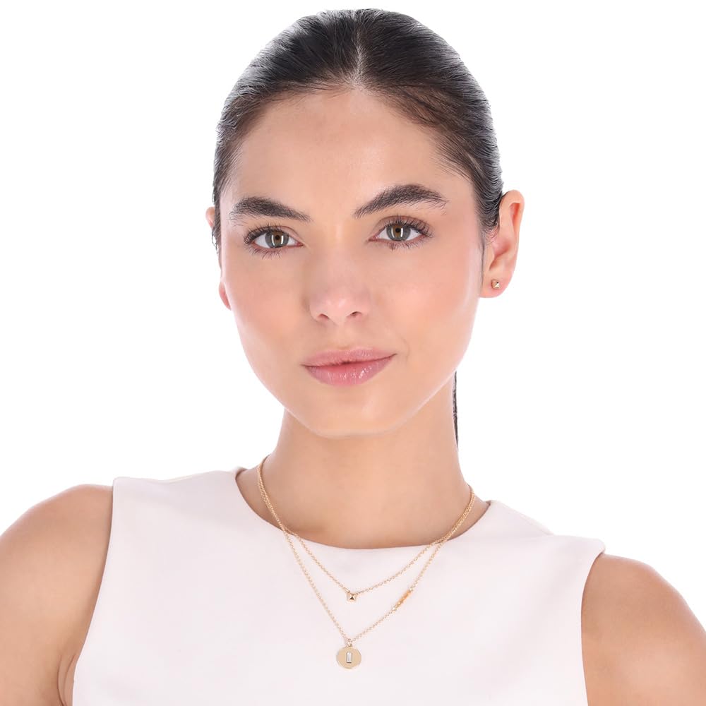 DKNY Collar y Aretes Dorado Circular Para Mujer