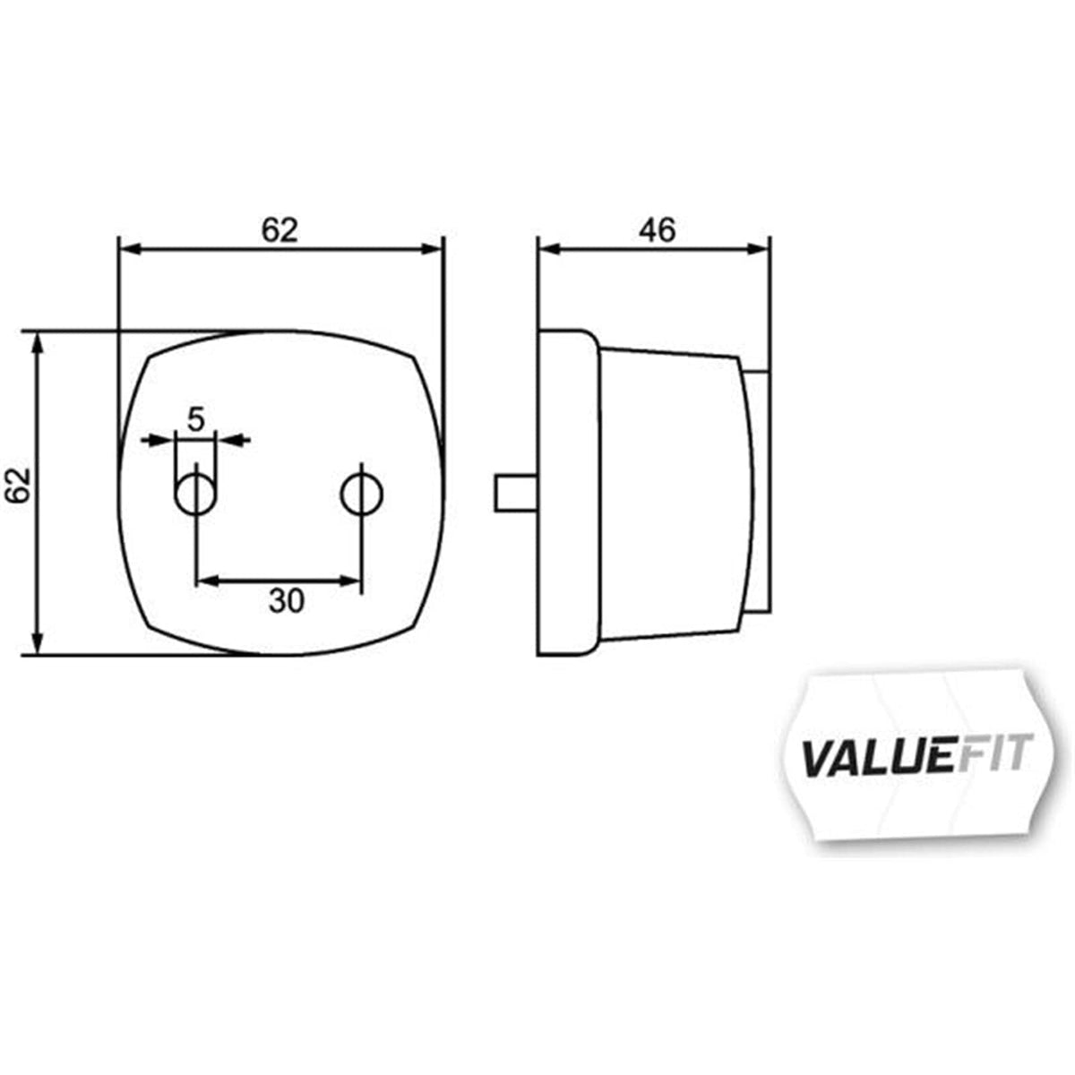 HELLA 357012021 Value Fit LUZ POSICIÓN/Reflector Lateral 12V 62x62x46 BLA S//HVF LUZ POS/REFL LAT12V 62x62x46 BLA S/