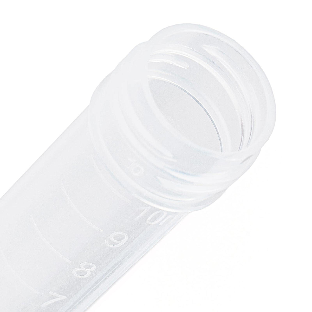 Globe Scientific 6102S - Tubos de transporte con parte inferior cónica de polipropileno moldeado con tapa de rosca de polietileno blanco, estéril, capacidad de 10 ml (caja de 500)