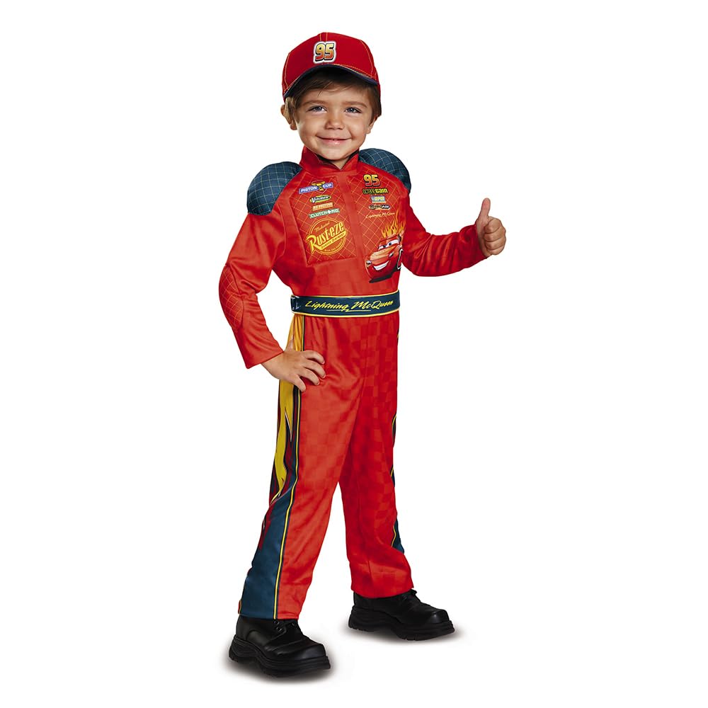 Disguise Cars 3 Disfraz clásico de Rayo Mcqueen para bebé, Rojo, Mediano (3T-4T) - Rojo - M