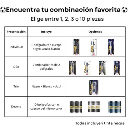 Pentel EnerGel, Bolígrafo de Gel Retráctil/Pluma Recargable, Punta de Aguja 0.5 mm, Edición Especial Fútbol, Tinta Negra de Secado Rápido, Cuerpo Blanco, Paquete de 10 Piezas, BLN125FBW-A