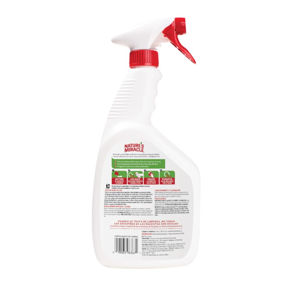 Nature's Miracle - Urine Destroyer Plus for Cats, Spray, For Severe Cat Urine Stains, Enzymatic Formula, 32oz