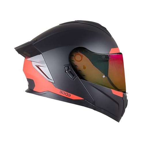 Casco Motocicleta Marca Edge - para Moto Integral Boston - Casos para Motos Certificados con Visor Doble ANTIVAHO - Accesorios para Moto, Motocicleta Mujer y Hombre