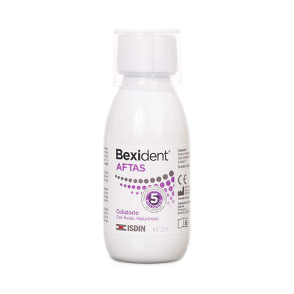 Isdin Isdin Bexident Aftas Colutorio Con Ácido Hialurónico, Alivio Rápido Y Duradero, 120 Ml, color, 120 ml, pack of/paquete de