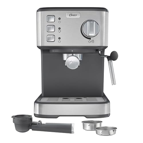 Oster Cafetera Compacta Espresso con 15 Bar y hasta 2 Espressos por Ciclo | Prepara espresso, cappuccinos y lattes, compatible con cápsulas Dolce Gusto, incluye accesorios,