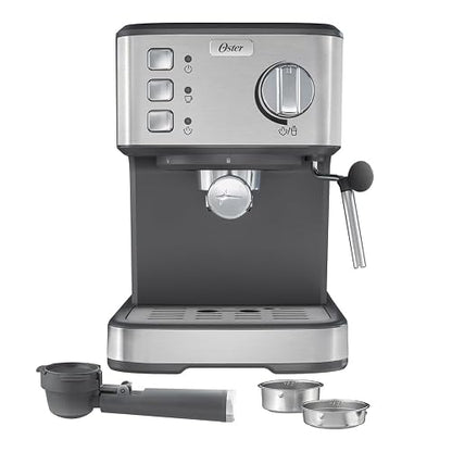 Oster Cafetera Compacta Espresso con 15 Bar y hasta 2 Espressos por Ciclo | Prepara espresso, cappuccinos y lattes, compatible con cápsulas Dolce Gusto, incluye accesorios,