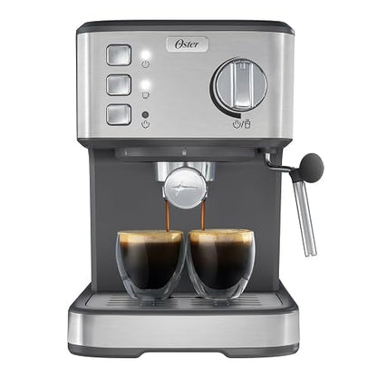 Oster Cafetera Compacta Espresso con 15 Bar y hasta 2 Espressos por Ciclo | Prepara espresso, cappuccinos y lattes, compatible con cápsulas Dolce Gusto, incluye accesorios,