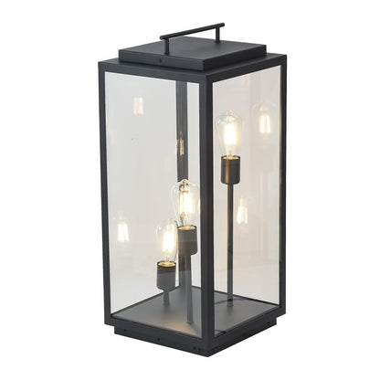 Tecnolite Lámpara de Pilar/Piso Tipo Farol Exterior, Potencia Máx. 180 W, 3 Bases E27, IP44, No incluye focos