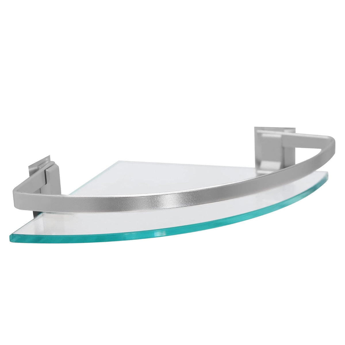 Art&Home Repisa Esquinera de Vidrio Templado 8 mm con Soportes de Aluminio, Ideal para Baño, Cocina o estética; fácil de Instalar y Limpiar