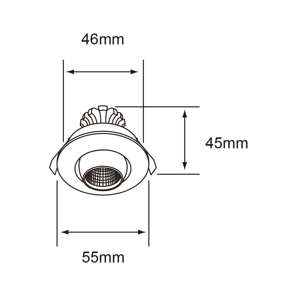 Tecnolite Lámpara de Interior LED para Empotrar YDCLED-300/B, 4 W, Luz Suave Cálida, Blanco