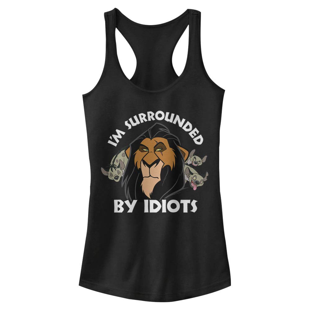 Disney Lion King Surly Scar - Playera sin Mangas de Espalda Cruzada con Dobladillo Redondo Camiseta para Mujer