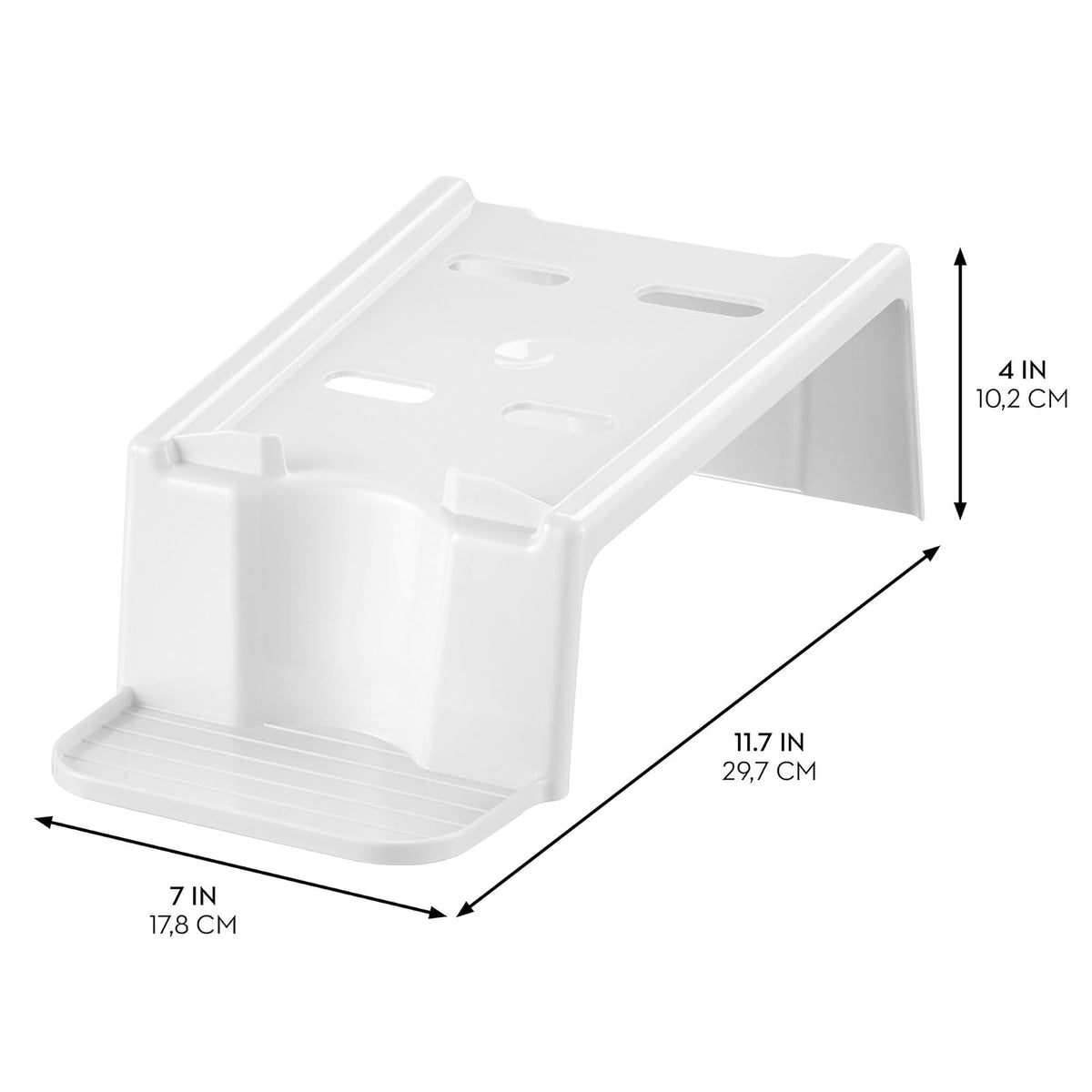 iDesign - Organizador de detergente líquido para lavandería, color blanco