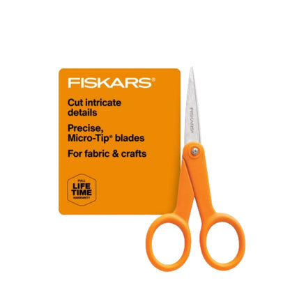 Fiskars 94817797 - Tijeras de micropunta, 12,7 cm, color naranja