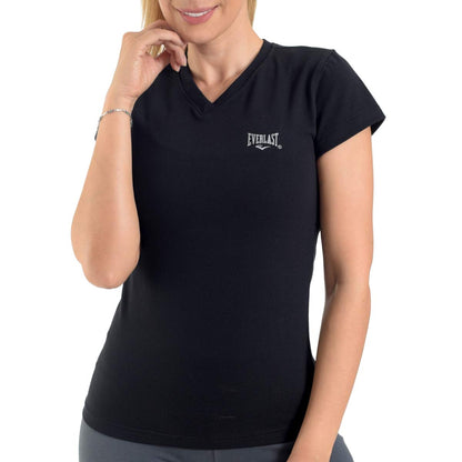 Everlast playera deportiva de cuello en V para mujer - M - Negro
