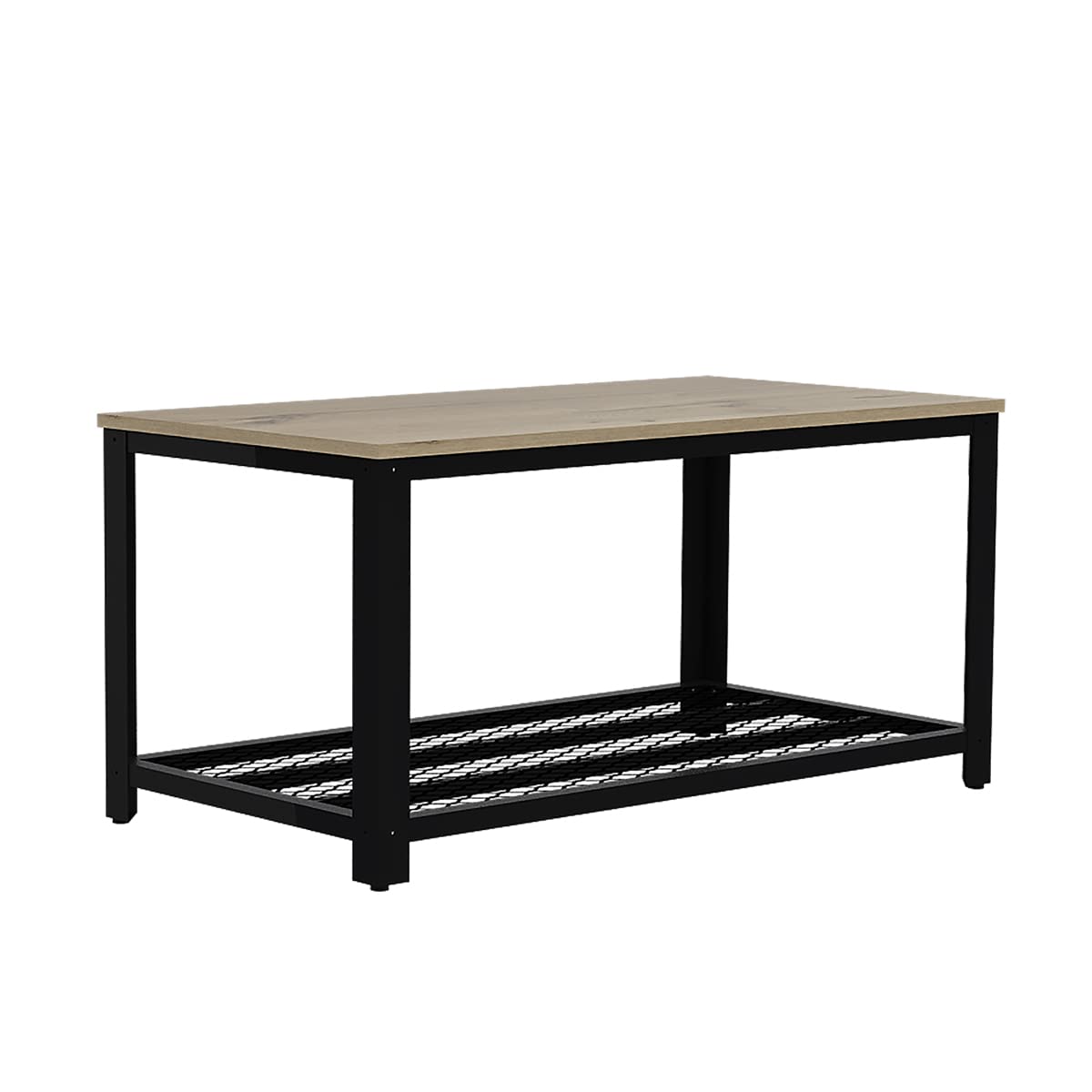 Deco Home KLIK Mesa de Centro ferrato armable, Color Duna, Dimensiones 95 Largo X 49 Ancho X 46 Alto cm, Estilo contemporáneo, con Rejilla Inferior y Estructura metálica