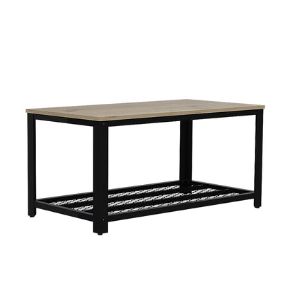 Deco Home KLIK Mesa de Centro ferrato armable, Color Duna, Dimensiones 95 Largo X 49 Ancho X 46 Alto cm, Estilo contemporáneo, con Rejilla Inferior y Estructura metálica