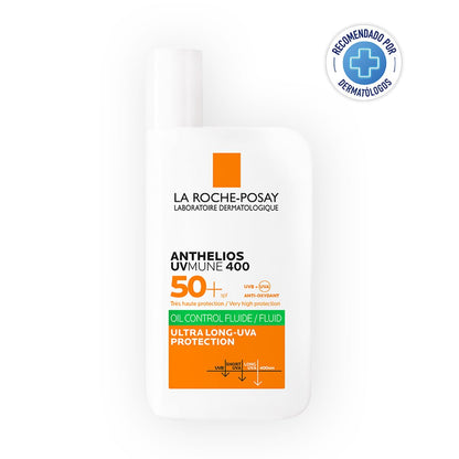 La Roche-Posay Anthelios Oil Control Protector Solar Fluido FPS50+ 50ml | Solar Dermatológico, Acabado Matificante, Textura Fluida Invisible Ideal para Piel Grasa