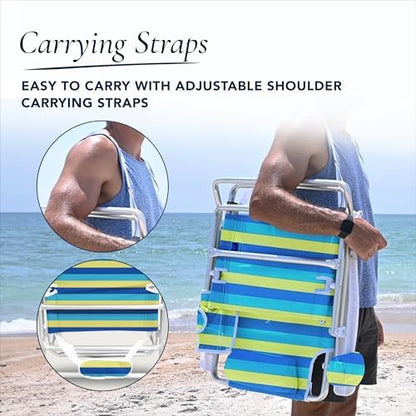 Caribbean Joe Chaby International Deluxe - Silla Plegable para Playa y Camping