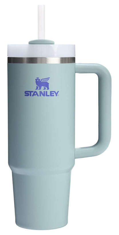 Stanley Vaso con Asa y Popote, 40 oz, Tapa FlowState, Azul - 30 oz - Cactus azul