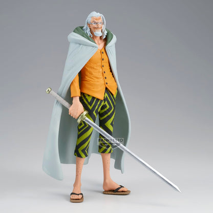Banpresto - Silvers Rayleigh, King of Artist, One Piece, 23 cm (9.1") | Espada incluida, capa blanca, pose de combate, licencia oficial Bandai Namco, para coleccionistas adultos, acabado premium