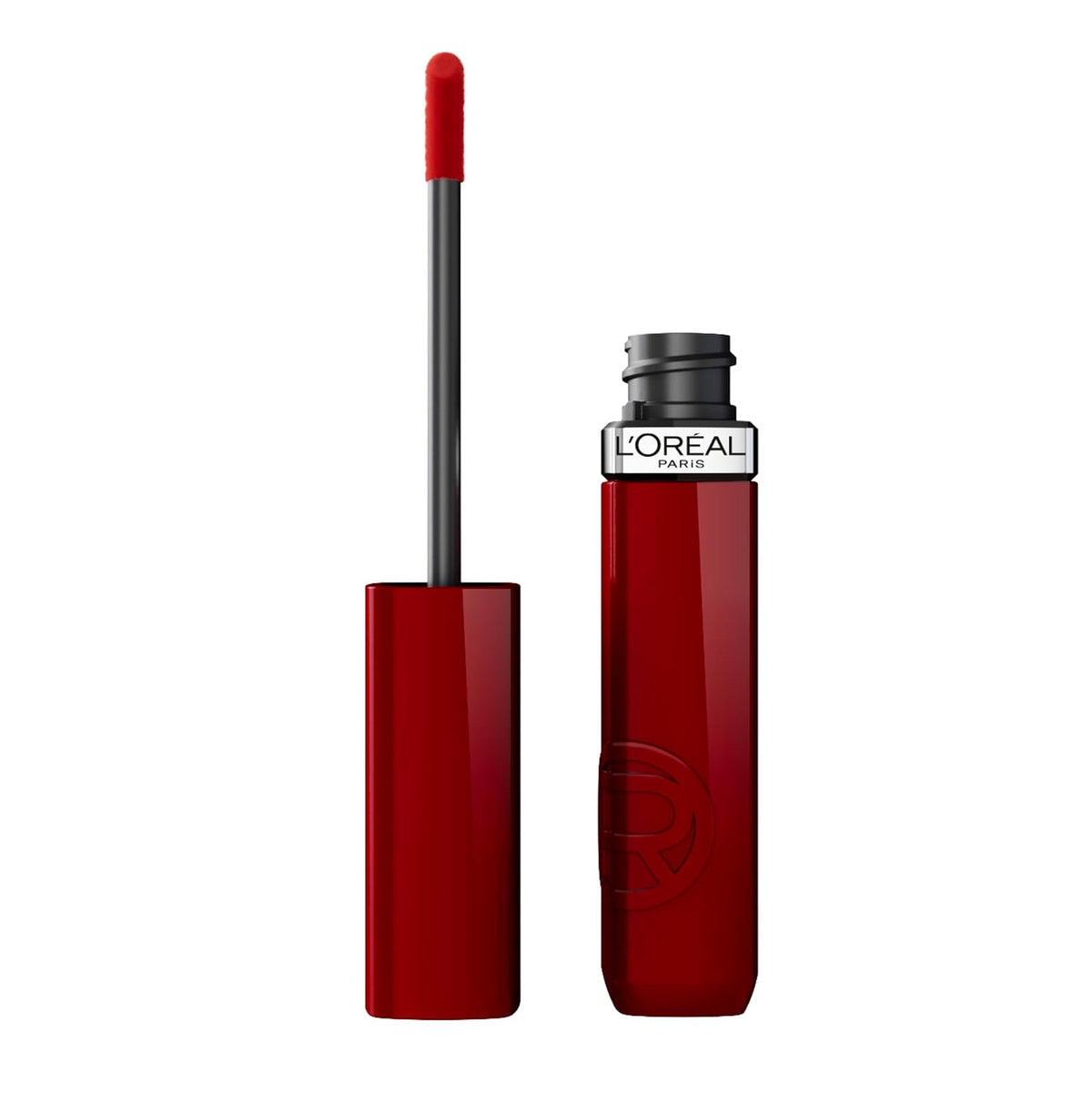 L'Oréal Paris Infallible Laque Resistance, Labial Líquido con Acabado Brillante, Brillo Instantáneo y Color de Larga Duración Hasta por 16h, Tono Berry Bordeaux 520