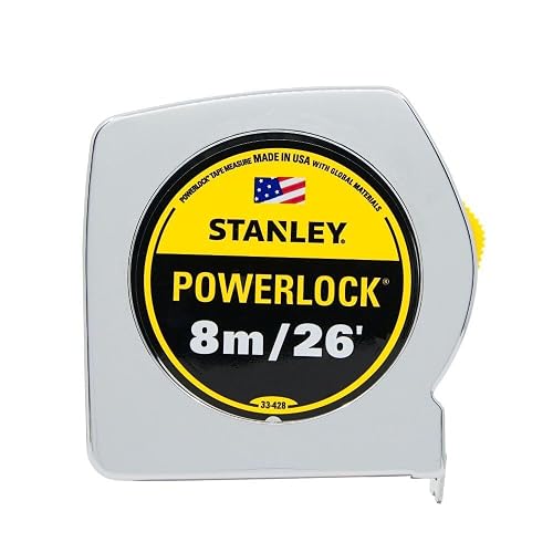 STANLEY Cinta métrica PowerLock 8m (26 pies), recubrimiento Mylar (33-428MX)