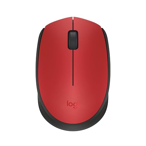 Logitech M170 Mouse Inalámbrico, con tecnología 2,4 GHz, batería de hasta 12 Meses con Modo Ahorro, Receptor USB, Cursor y Desplazamiento Preciso, Compatible con Windows, Mac y Chrome - Rojo