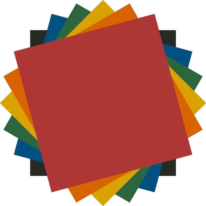 Cricut Vinilo de alta calidad, permanente, 12 x 12 pulgadas, hojas adhesivas de muestras , rojo tomate, naranja, amarillo maíz, verde Kelly, azul medio, verde bosque