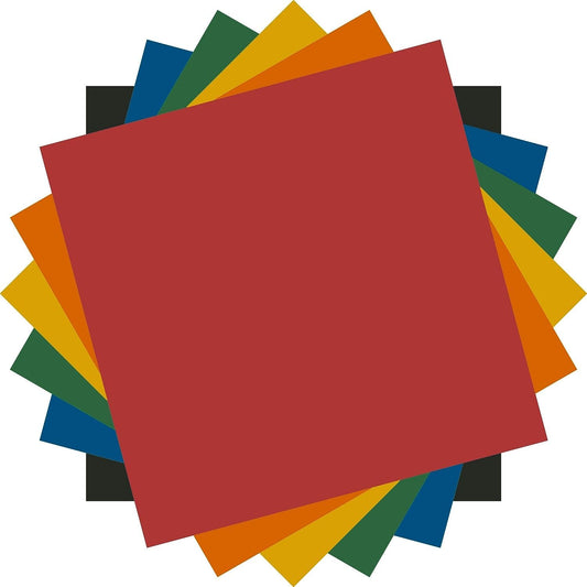 Cricut Vinilo de alta calidad, permanente, 12 x 12 pulgadas, hojas adhesivas de muestras , rojo tomate, naranja, amarillo maíz, verde Kelly, azul medio, verde bosque