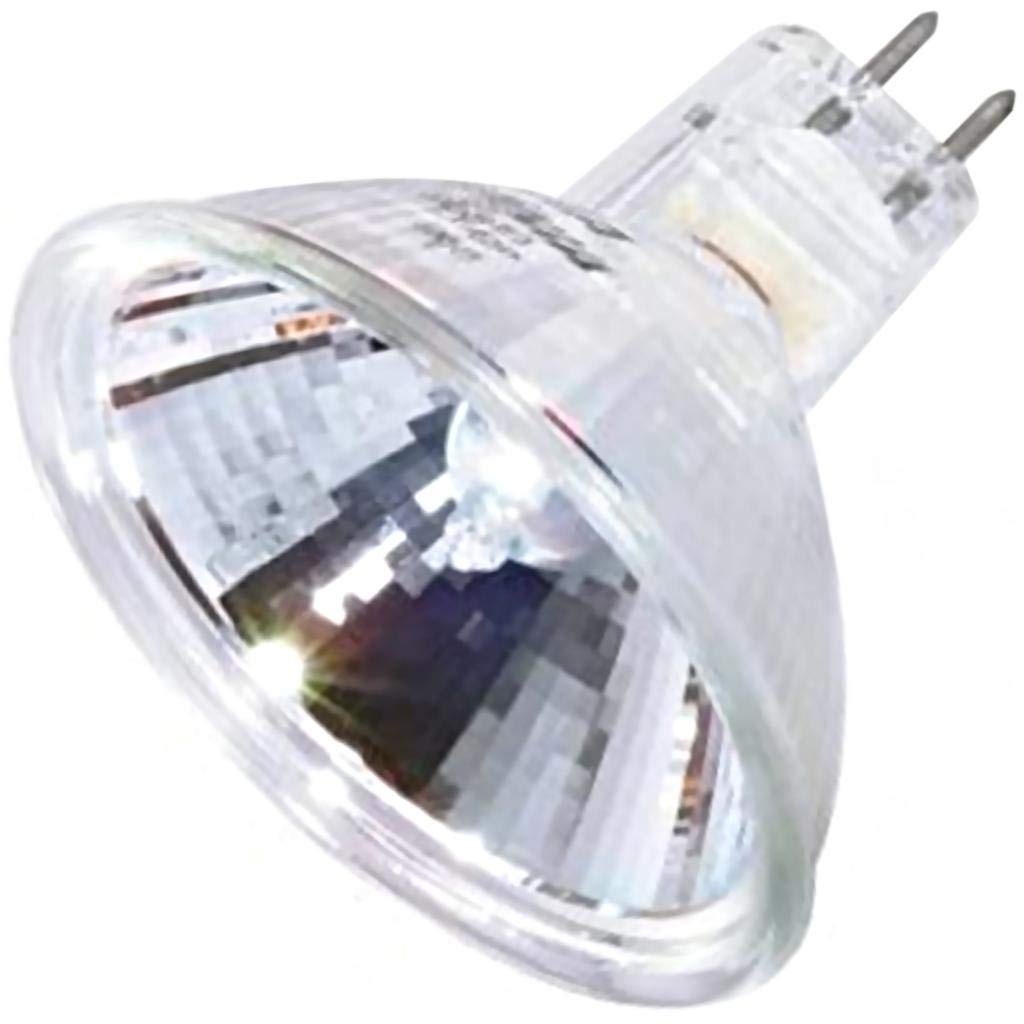 Satco S4187 - foco halógena MR16 de 75 W, base GX5.3, 12 V, transparente, FL, 38 hazes, sin rayos ultravioleta, con lente, color blanco