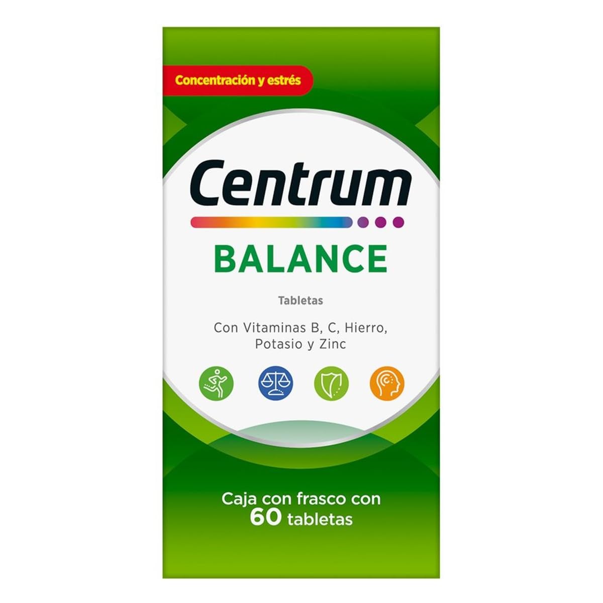Centrum Balance Multivitaminico, Con Magnesio, Vitamina B y Vitamina C, 60 Tabletas