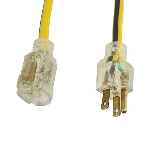 SANELEC, Extensión Eléctrica, Uso Rudo, Corriente 15 A, Calibre 14 AWG, 7 metros, Color Amarillo y Negro, Modelo 2295