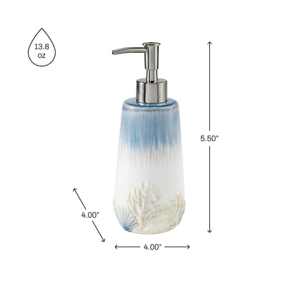 Avanti Linens - Dispensador de jabón/Bomba de loción, Esencial para el baño de Invitados, decoración del hogar Inspirada en la Playa (colección Abstracta Costera)