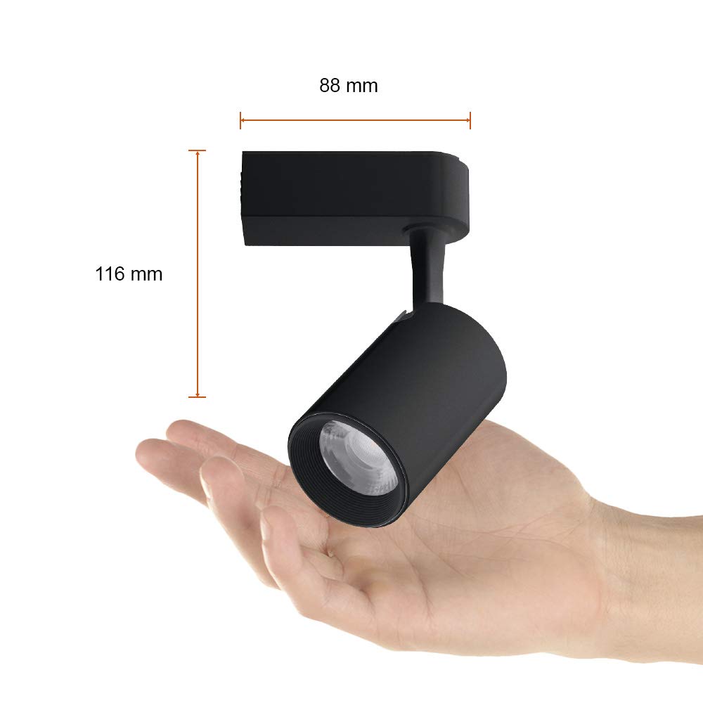 Tecnolite - Lámpara Spot de Riel LED Dirigible 7 W, Luz Suave Cálida, No atenuable, LED integrado