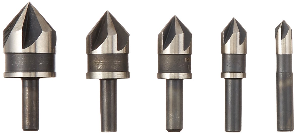 IRWIN Tools Brocas avellanadas de óxido negro, juego de 5 piezas (1877791)