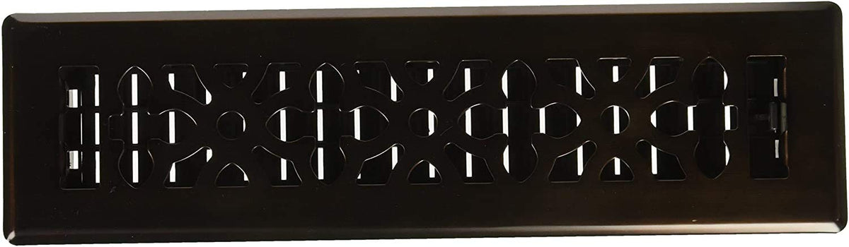 Decoración rejillas 2-inch por 12-Inch gótico acero negro registro de piso, Bronce