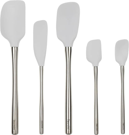 Tovolo Flex-Core - Espátula de acero inoxidable con mango juego de 5 para preparación de comidas, cocinar, hornear y más