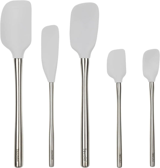 Tovolo Flex-Core - Espátula de acero inoxidable con mango juego de 5 para preparación de comidas, cocinar, hornear y más